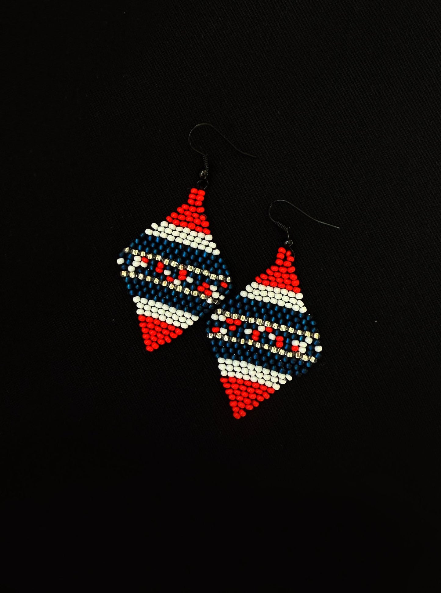 Diamond patriotic beaded earrings - 1