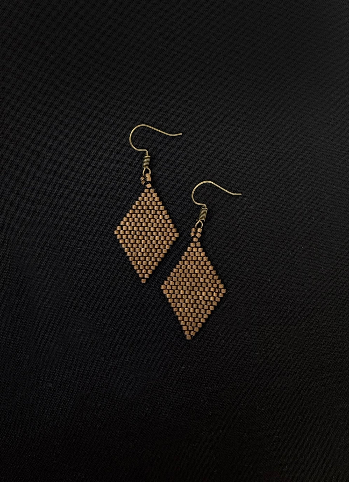 Metalic beaded earrings  - 1