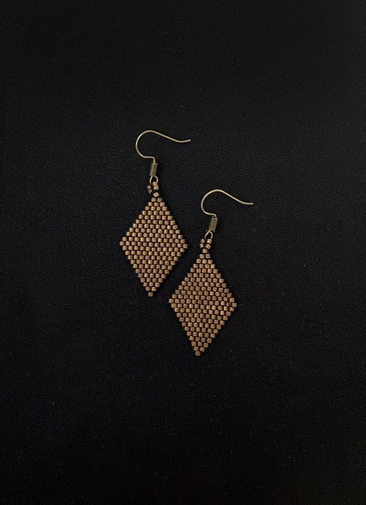 Metalic beaded earrings  - 1