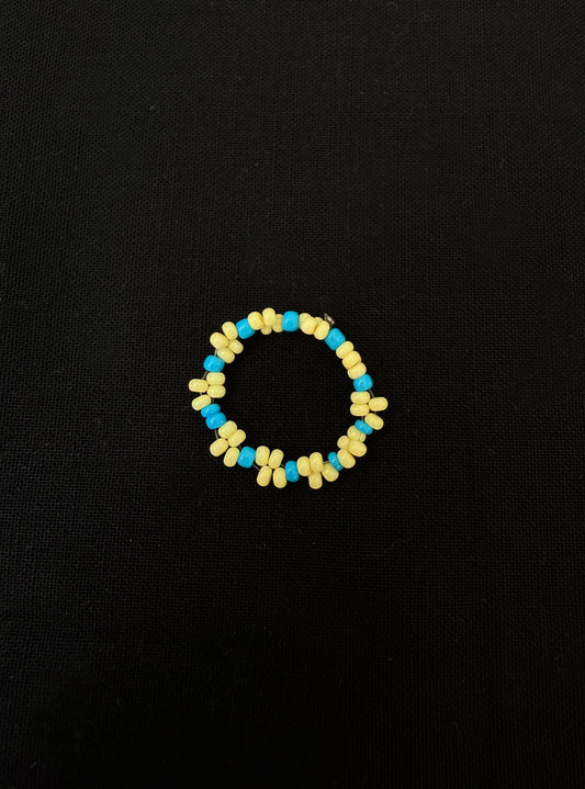 Flowers beaded ring - 1