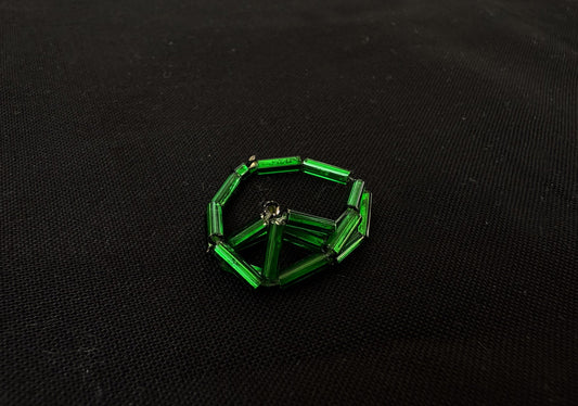 Green beaded ring - 1