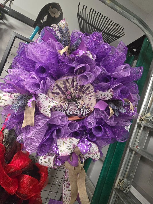 Purple welcome wreath - 1