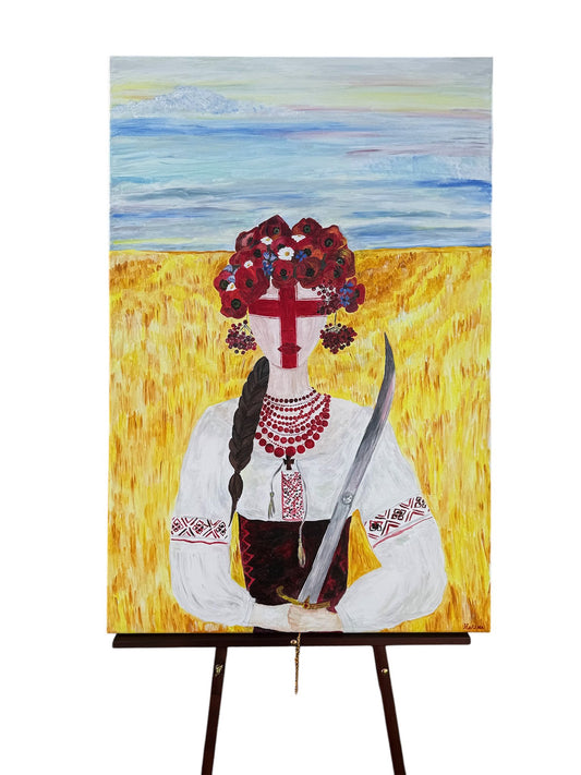 Ukrainian woman warrior original painting - 1