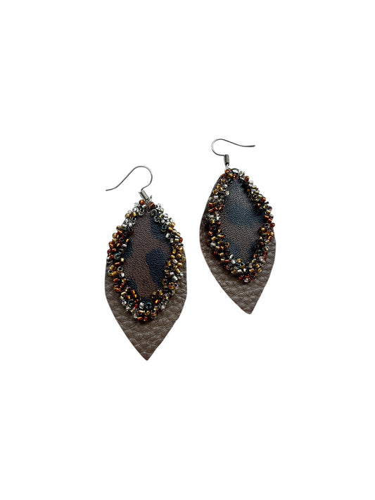 Brown sugar beaded earrings - 1