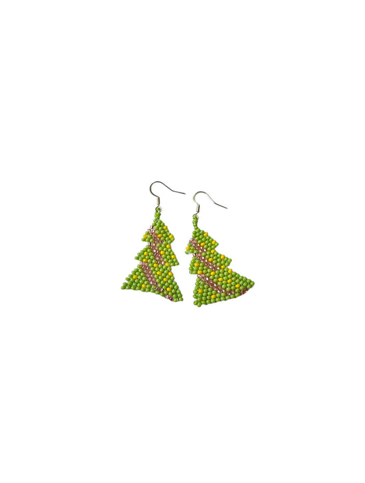 Christmas tree beaded earrings 2 - 1