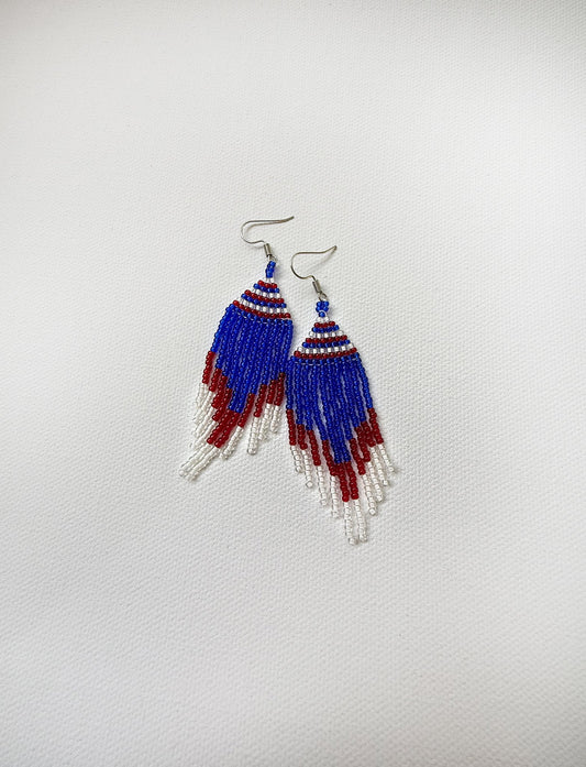 Patriotic beaded earrings - 1