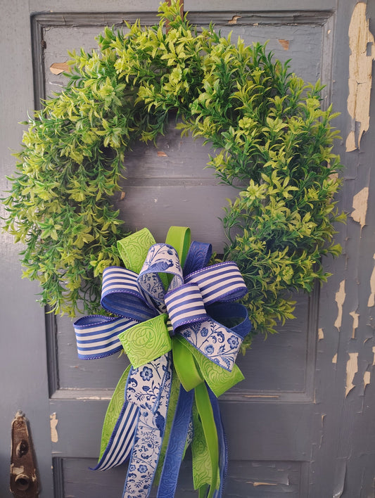 Greenery Wreath Bow - 1