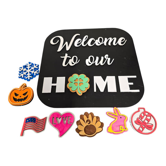 Interchangeable Seasonal Welcome Sign for Your Home - 1