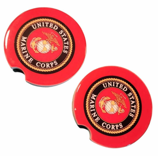 Marine Corps Car Coasters - Set of 2 Ceramic Coasters - 1