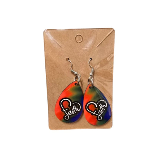 Faith Wooden Teardrop Earrings - 1