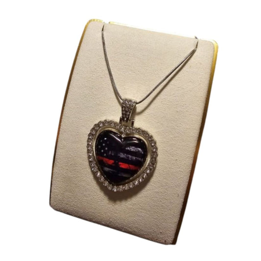 Thin Red Line Heart Shaped Necklace - 1