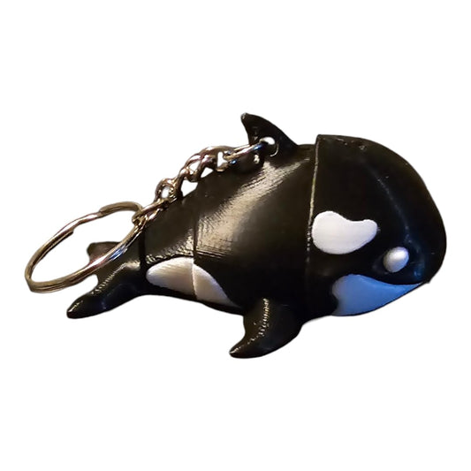 Orca Keychain, Wiggly Body, 2 Inches Wide - 1