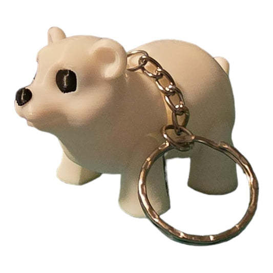 Polar Bear Keychain with Wiggle Legs, 2 inches, Metal Chain - 1