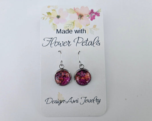 Azalea flower petal earrings  - 1