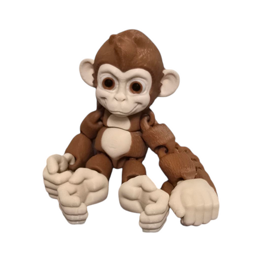 3D Printed Monkey - 4 Inches Tall, Articulated Arms & Legs - 1