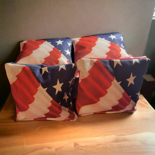 American Flag Style Cornhole Bags (8 bags)