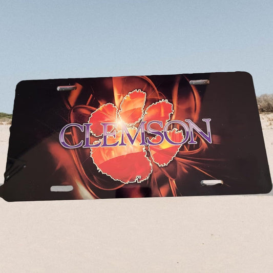 Clemson Black Front License Plate