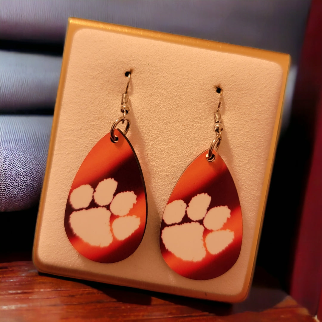 Clemson Earrings (Purple and Orange)