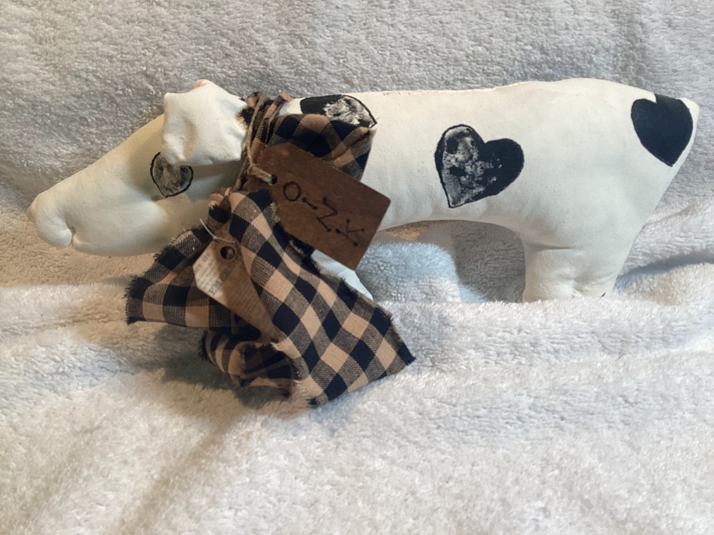 Cute lil Pigs w- Blk check bow