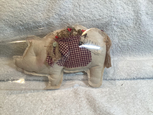 Mini Pig w-Red Check Pocket Home Decor