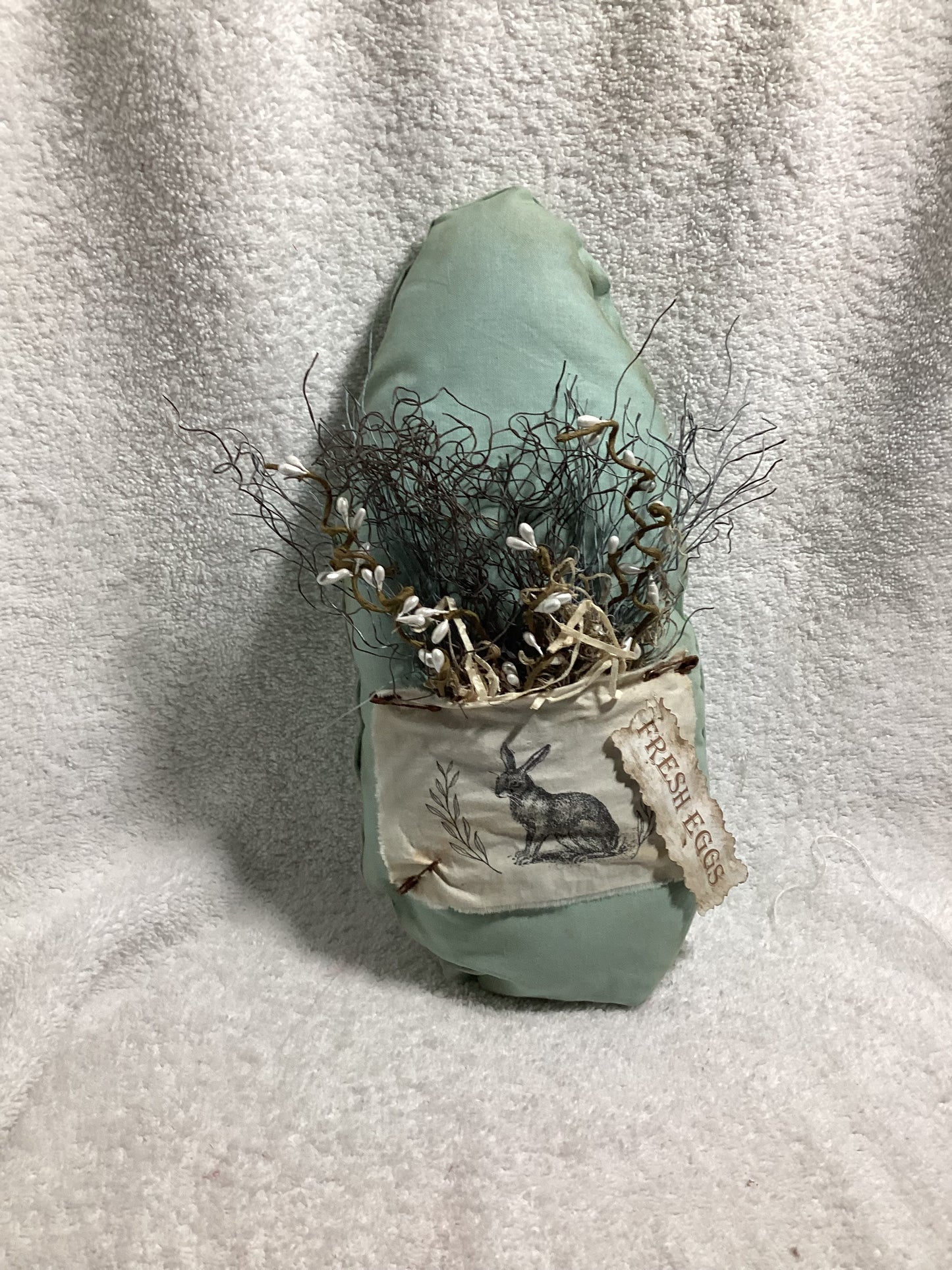 Primitive Large Easter Egg-spring eggs w-florals