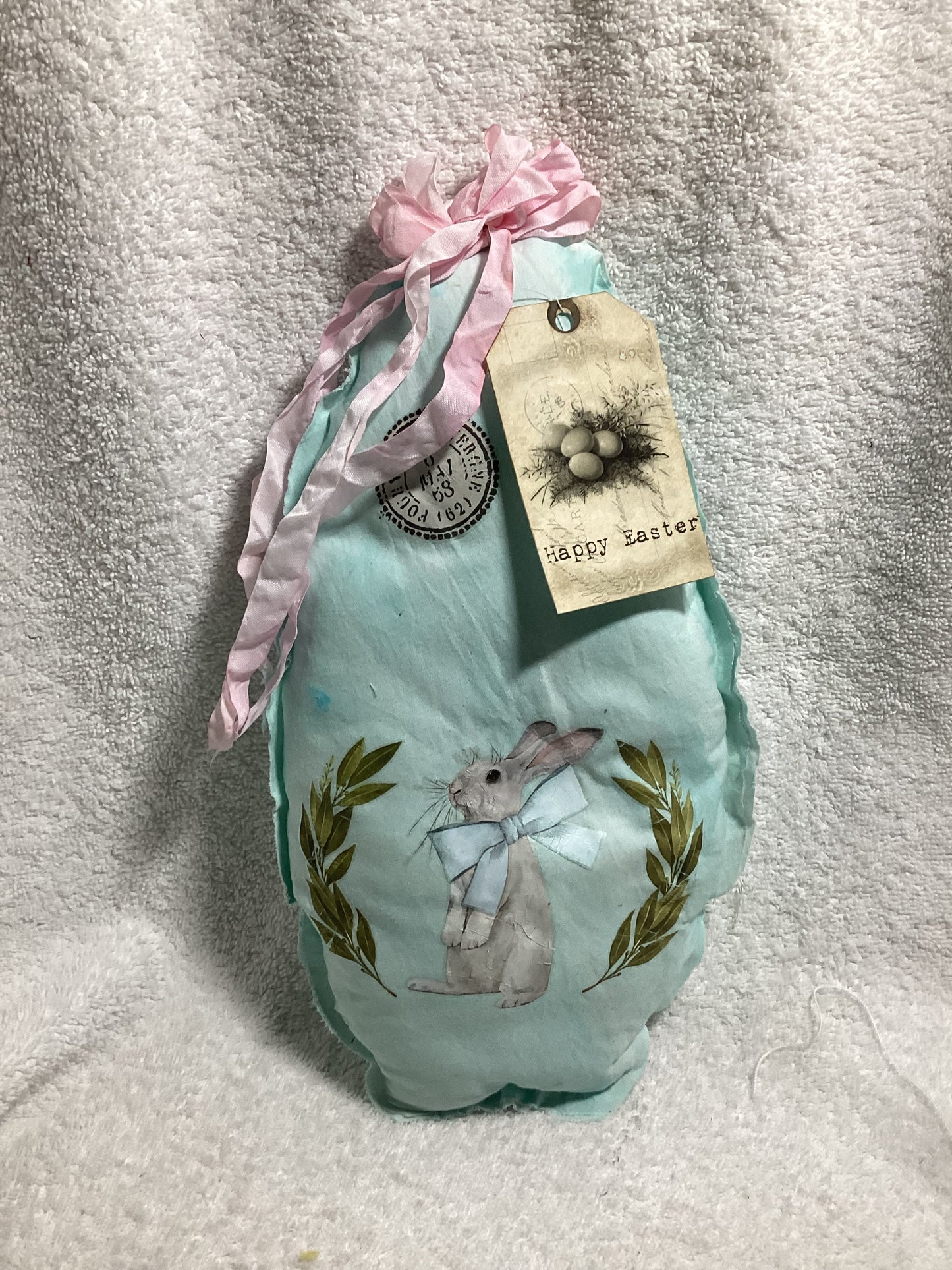 Primitive Large Easter Egg-spring eggs w-florals