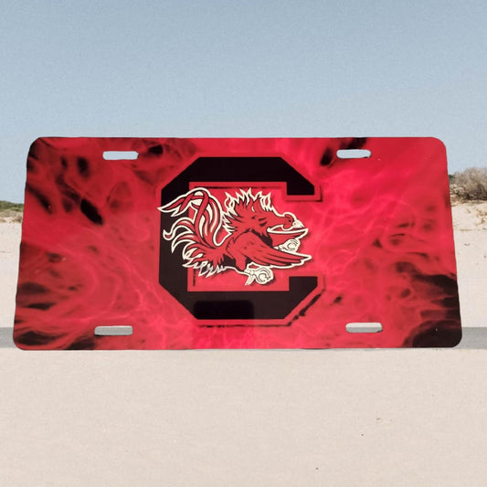 USC Red Front License Plate