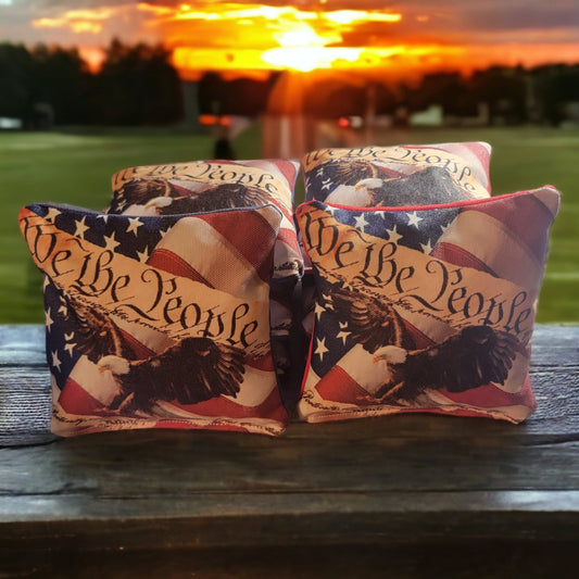 We the People American Flag Style Cornhole Bags (8 bags)