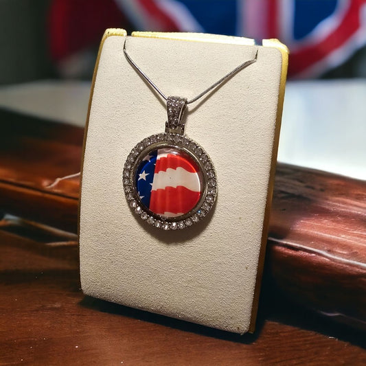 American Flag Circle Shaped Necklace - 1