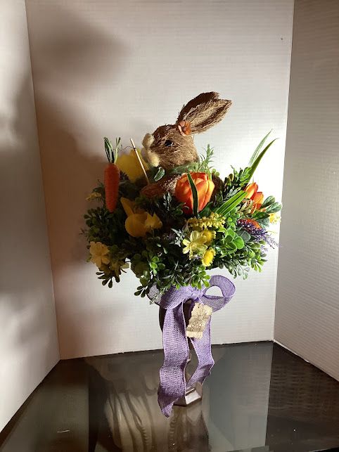 Bunny Floral Arrangements on pedestals - 3