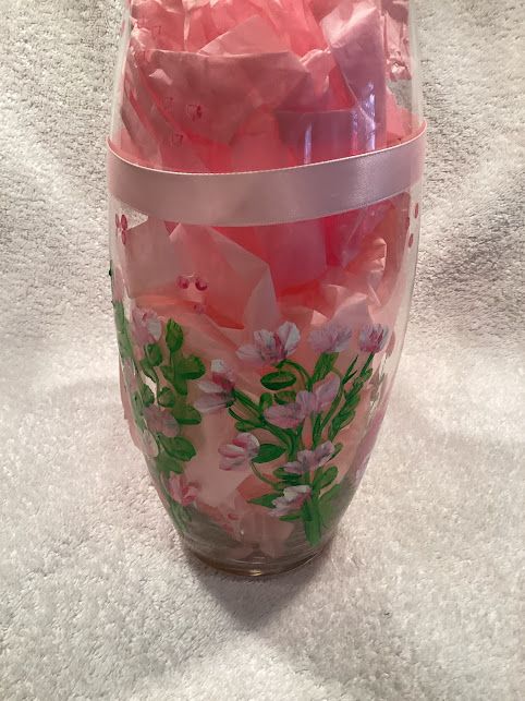 Hand painted Vintage Glass Bunny Vase - 1
