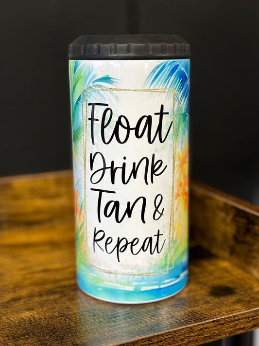 Float, Drink, Tan Repeat 4 in 1 Can Cooler - 1