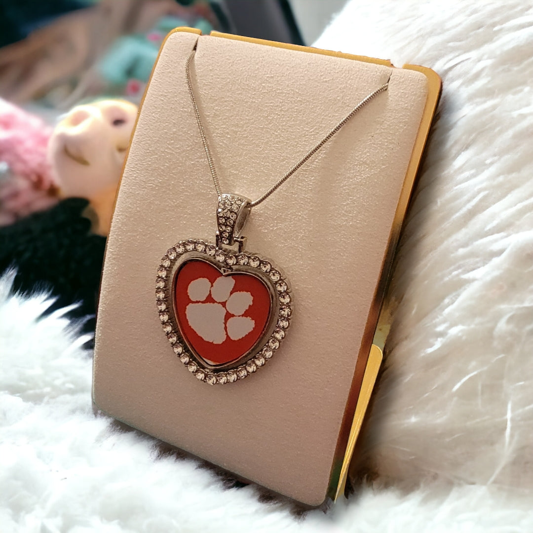 Clemson Heart Shaped Necklace - 1