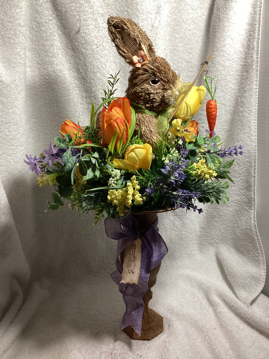 Bunny Floral Arrangements on pedestals - 1